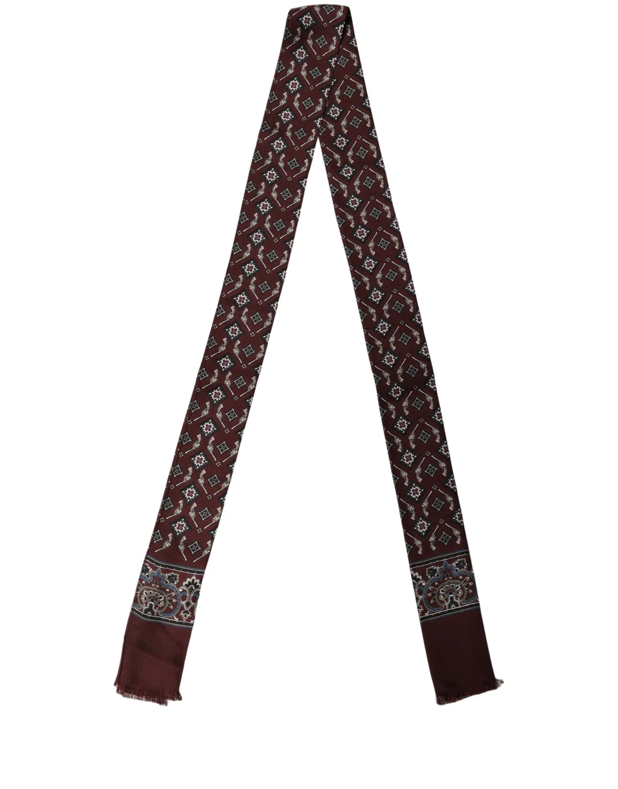 Dolce & Gabbana Skinny Twilly Fringed Foulard Scarf 2