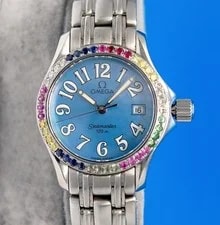 Omega — Omega Seamaster SS Steel - Blue MOP Dial - Diamond Bezel - 2581.88 — Watch — resale
