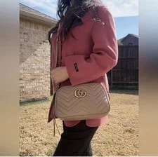 Gucci — 🌸Authentic Gucci Marmont Chevron Crossbody With Dust — Handbag — resale