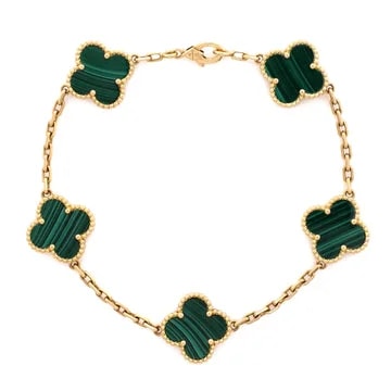 Van Cleef & Arpels — Alhambra 5 Motifs 18K Yellow Gold and Malachite — Jewelry — resale
