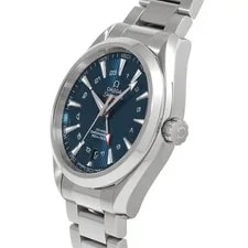 Omega Seamaster Aqua Terra Co-Axial GMT 231.10.43.22.03.001 Blue Dial #W2169 2