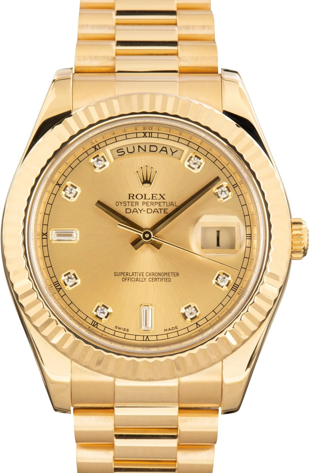 18k Yellow Gold Rolex Day-Date II Ref 218238 Diamond Dial 2