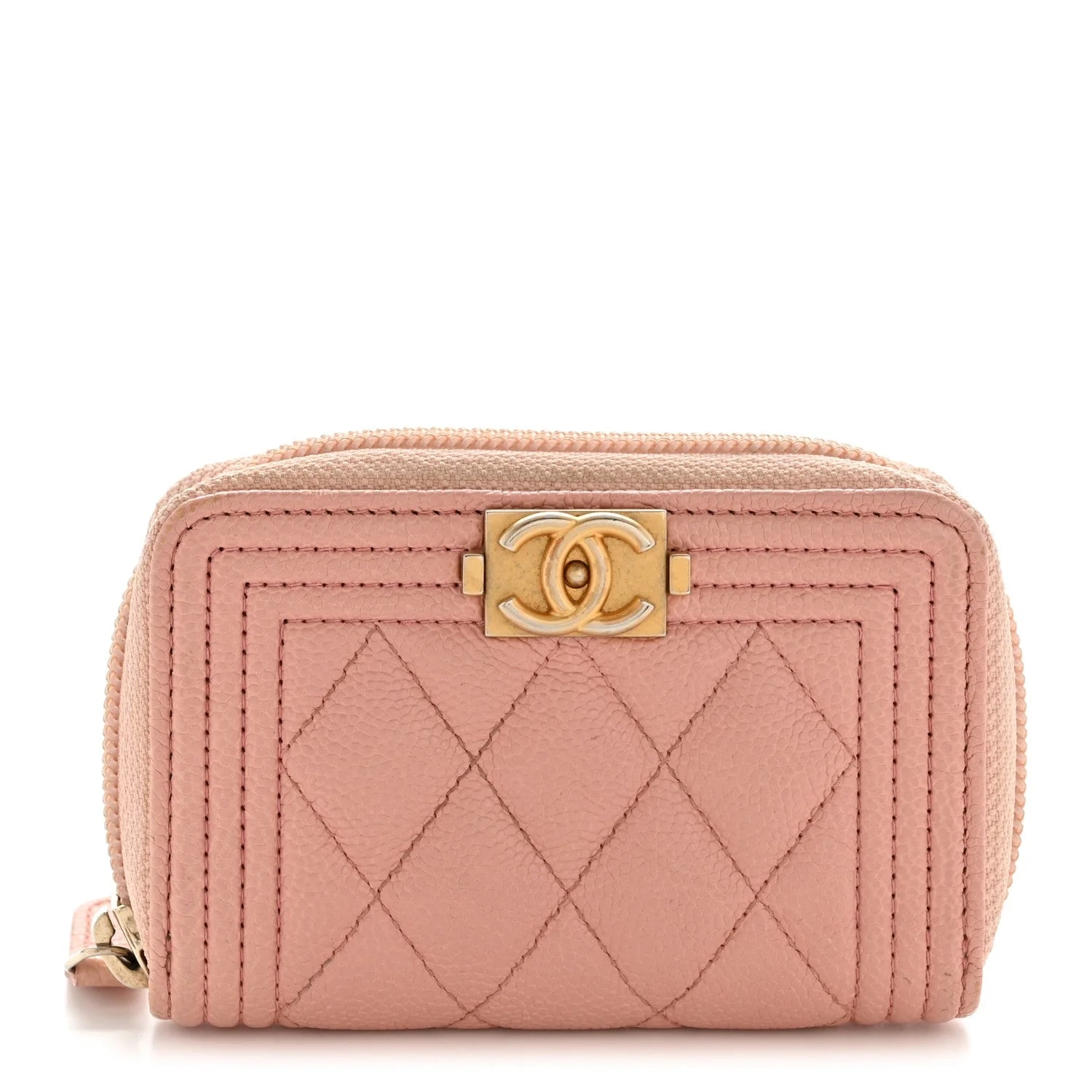 Chanel — Boy Zip Around Coin Purse Wallet Light — Accessory — resale