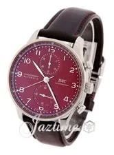 IWC Portugieser Chronograph IW371616 Stainless Steel 41mm Red Dial BOX Papers 3