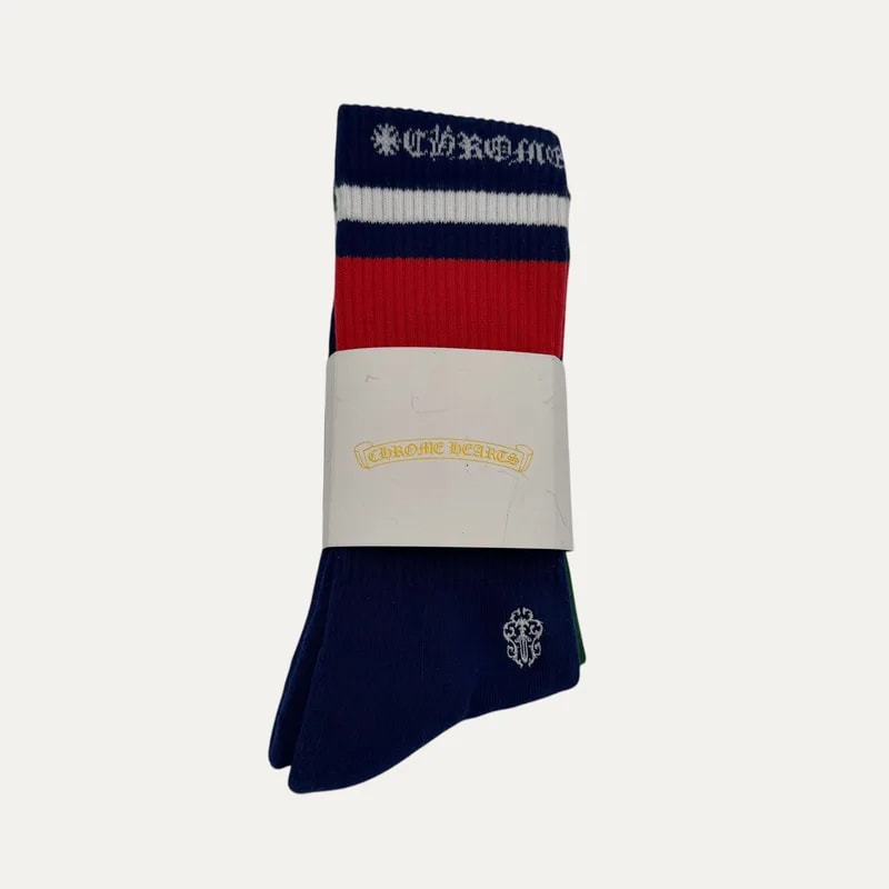 Chrome Hearts — Hearts Striped Dagger Socks Pack of 2 — Designer Shoe — resale