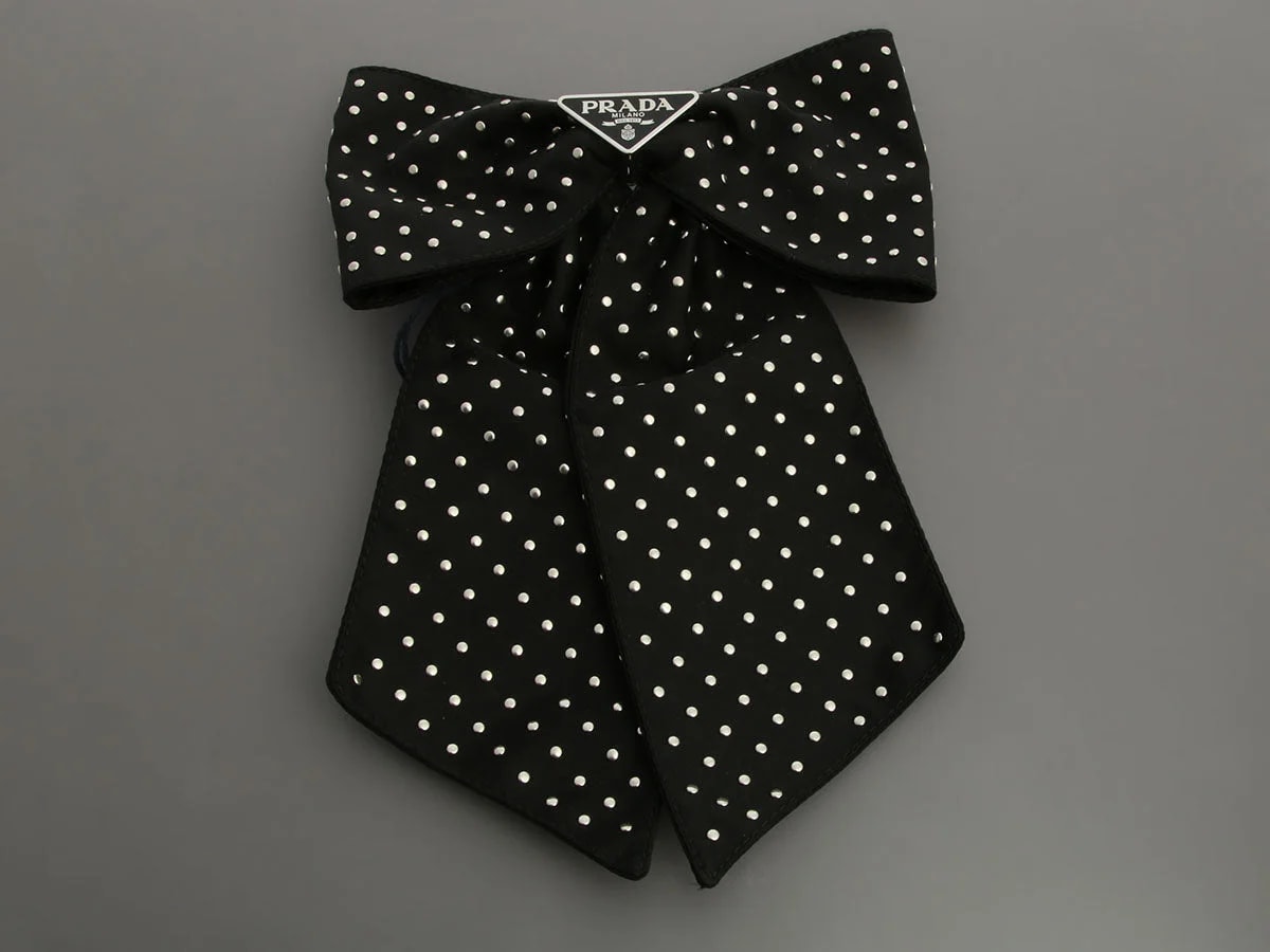 Prada Studded Bow Barrette 2