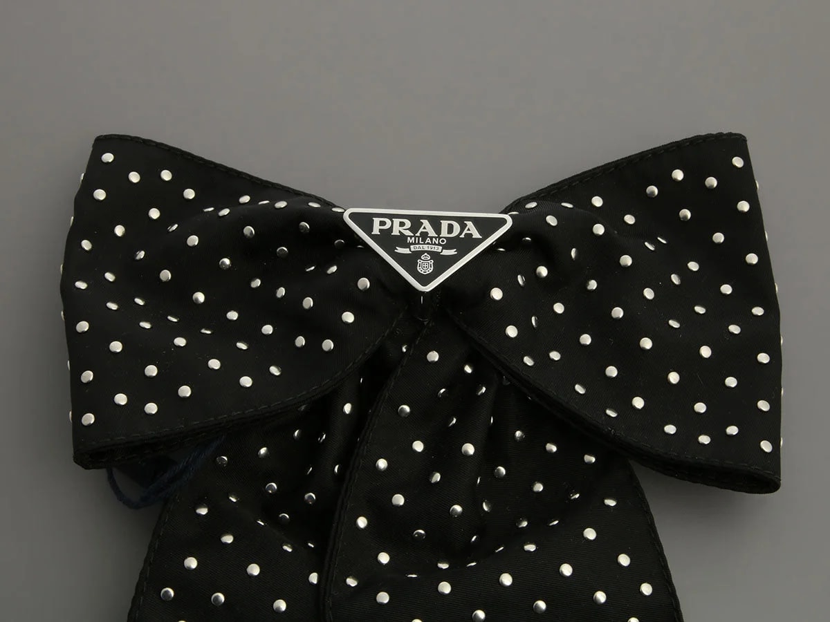 Prada Studded Bow Barrette 4