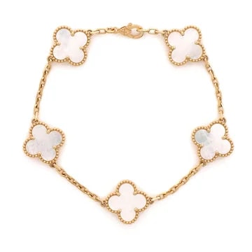 Van Cleef & Arpels — Alhambra 5 Motifs 18K Yellow Gold and Mother of Pearl — Jewelry — resale