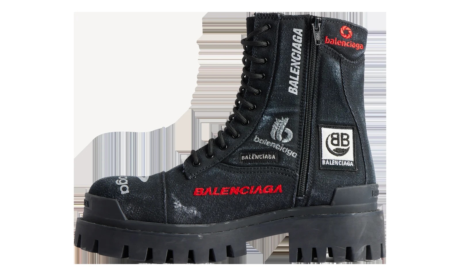 Balenciaga — Combat Strike Boot " Embroidered Patches" 862211 W2H14 1000 — Sneaker — resale