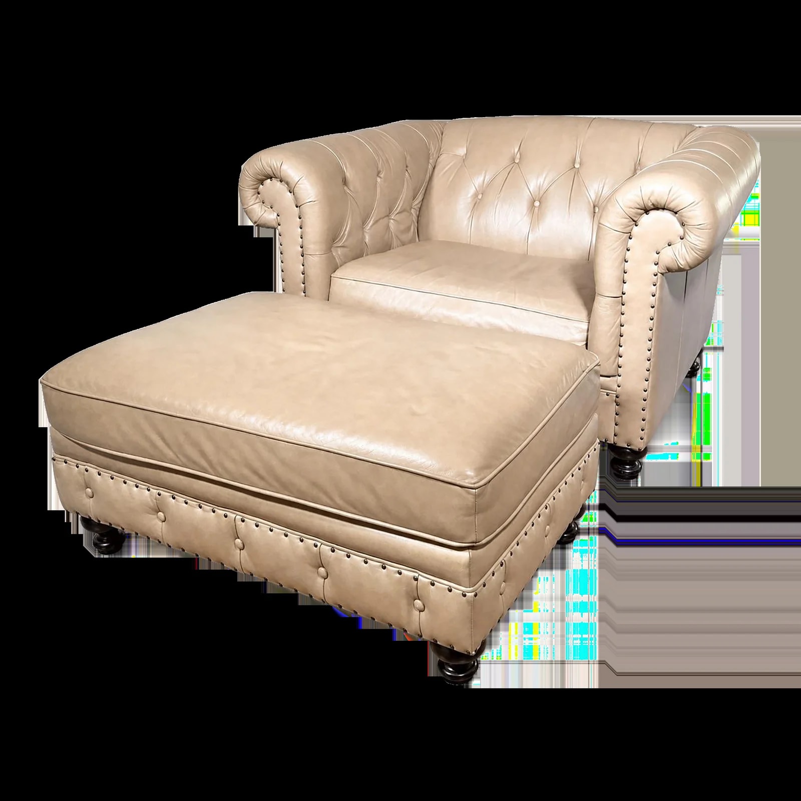 Bernhardt — Bernhardt Tufted Chesterfield Club and Ottoman — Furniture — resale