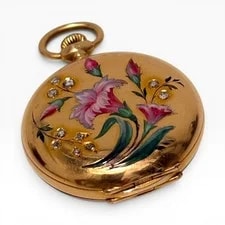 W/Box Patek Philippe Pocket 32mm Factory Painted 18K Yellow Gold Year 1897 2