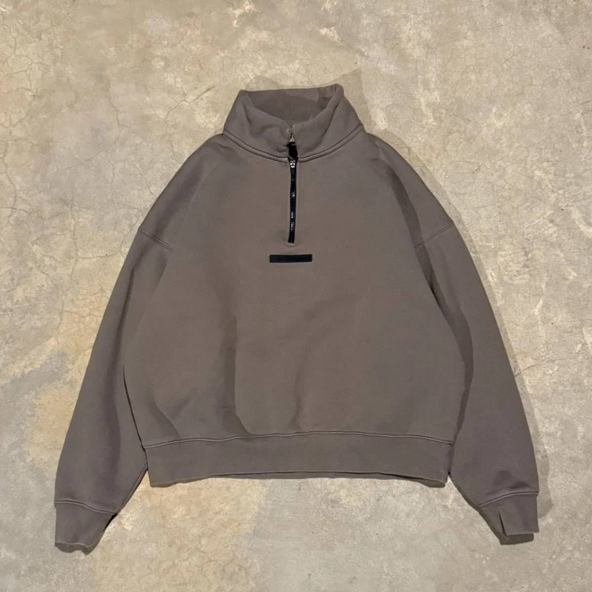 Fear of God Essentials — Fear of God Essentials Mockneck Half Zip Sweatshirt — streetwear — resale