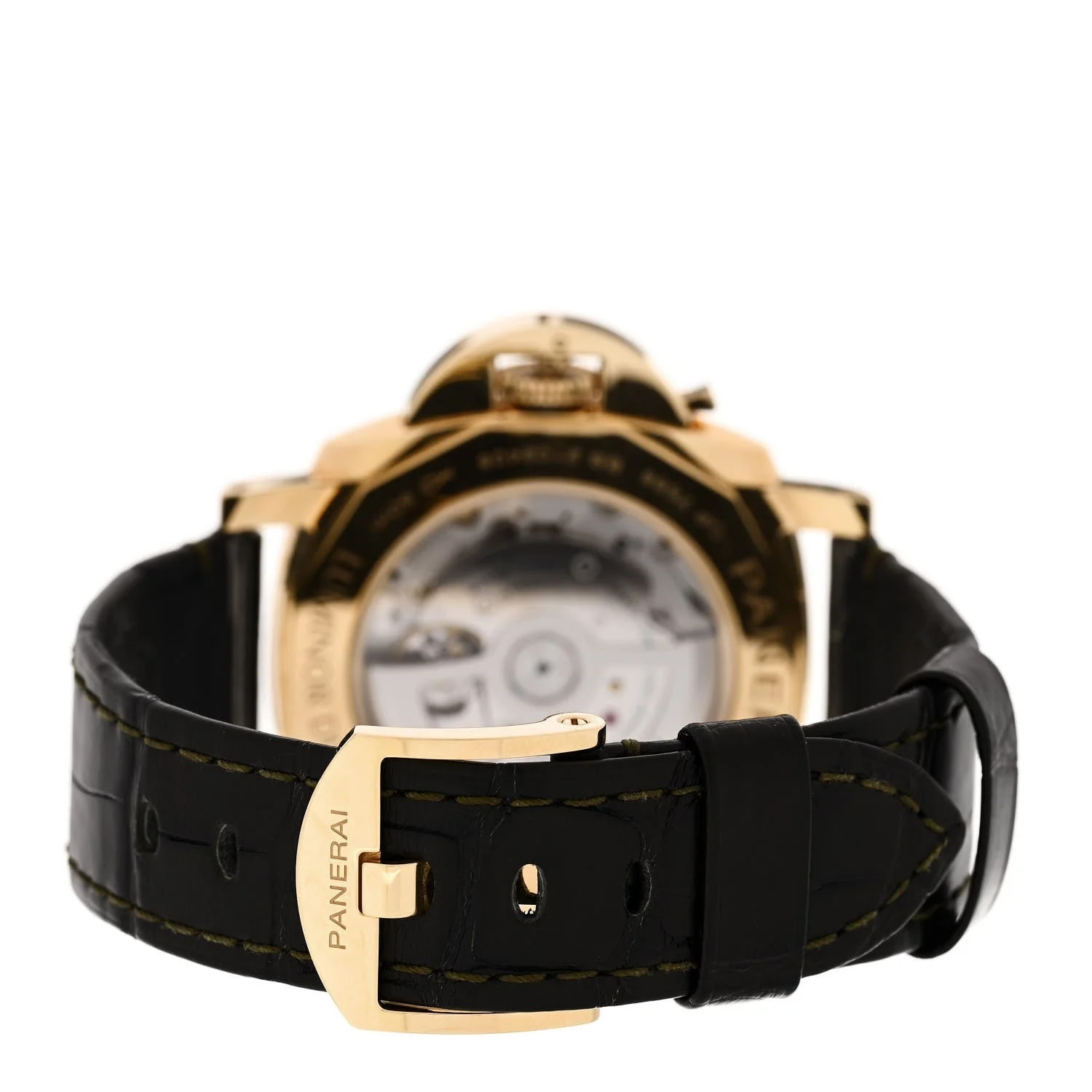 18K Yellow Gold Alligator 42mm Luminor Due Automatic Green PAM01423 3