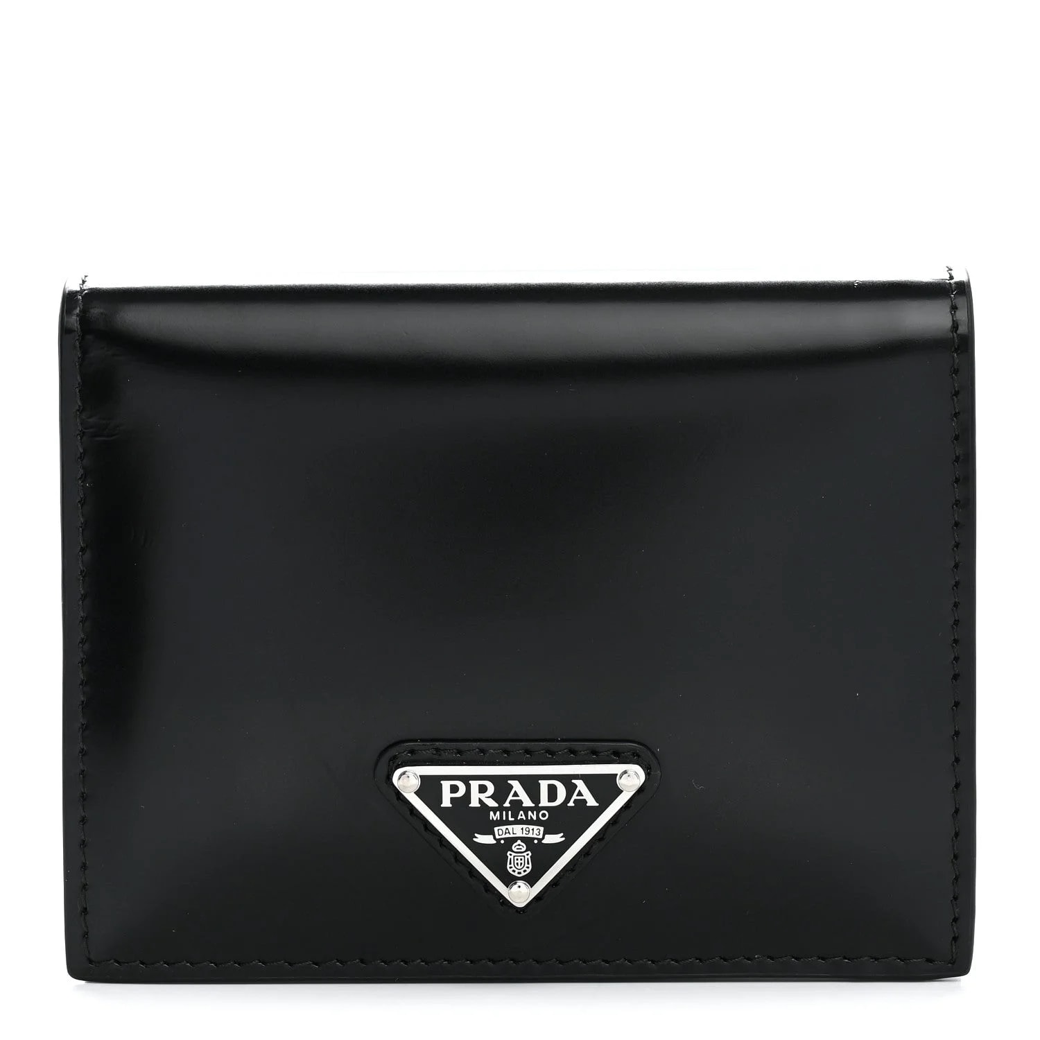 Prada — Brushed Small Triangle Bi-Fold Wallet — Accessory — resale