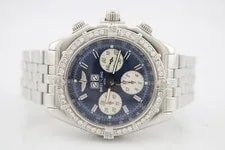 Breitling Crosswind Special Steel Blue Dial Diamond Encrusted 43mm A44355 2