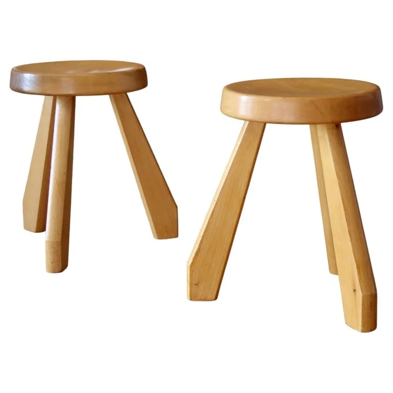 Charlotte Perriand — Mid Century French 'Tabouret Sandoz' Solid By Charlotte Perriand — Furniture — resale