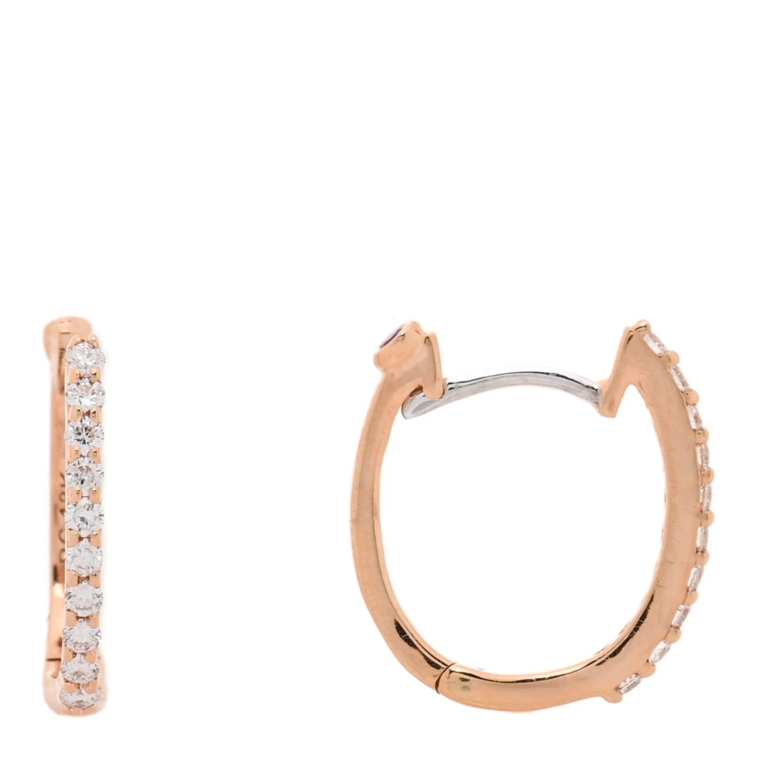 Roberto Coin — 18K Rose Gold XS Hoop Pave — Jewelry — resale