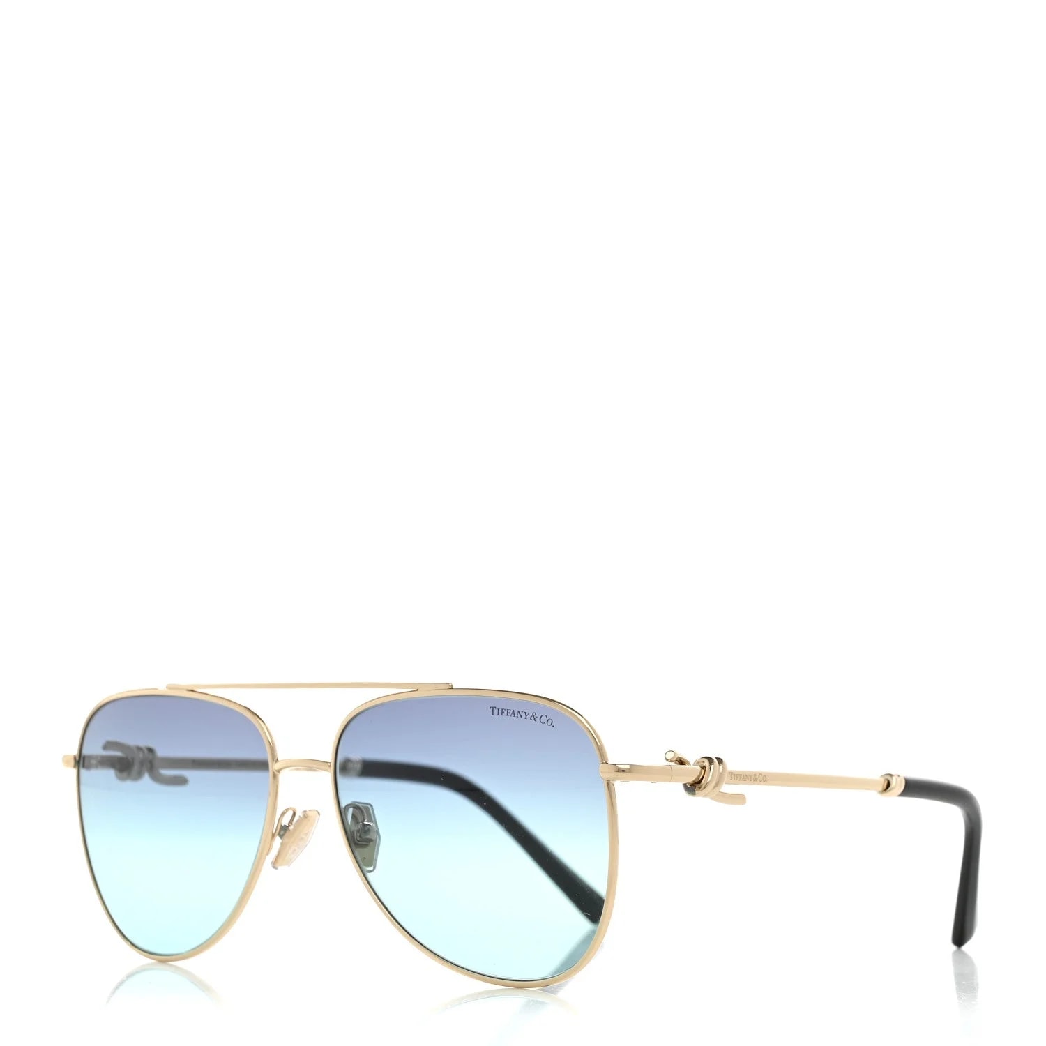 Tiffany & Co. — Metal Knot Aviator Sunglasses Pale — Accessory — resale