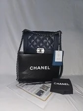 Chanel — Chanel Boy (Old Medium) Flap RHW Entrupy COA Box — Handbag — resale