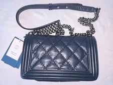 Chanel Boy (Old Medium) Flap RHW Entrupy COA Box 3
