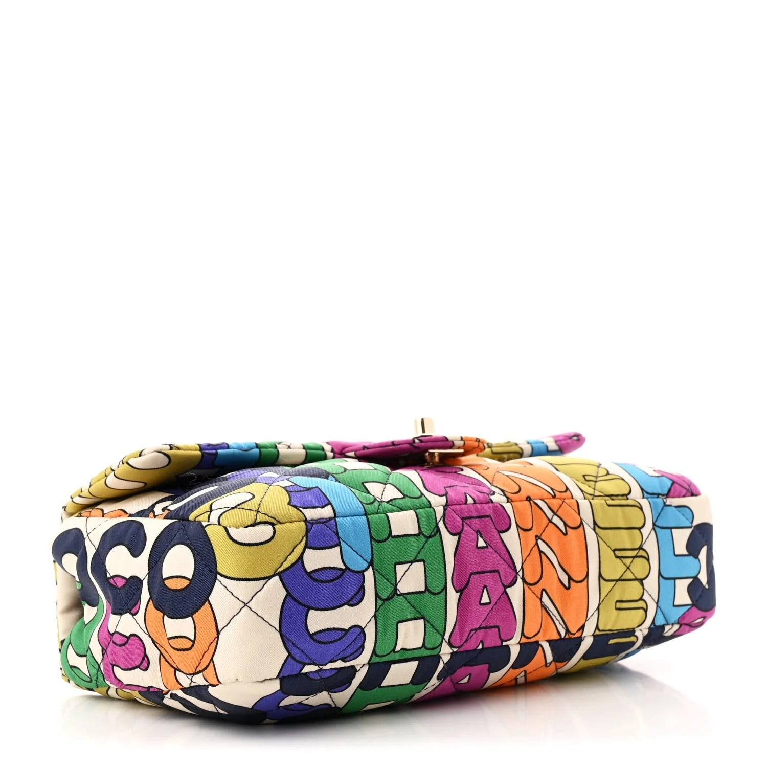 Printed Fabric Quilted Logo Single Flap 4