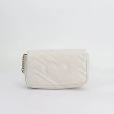 Gucci GG Marmont Mini White Gold 4