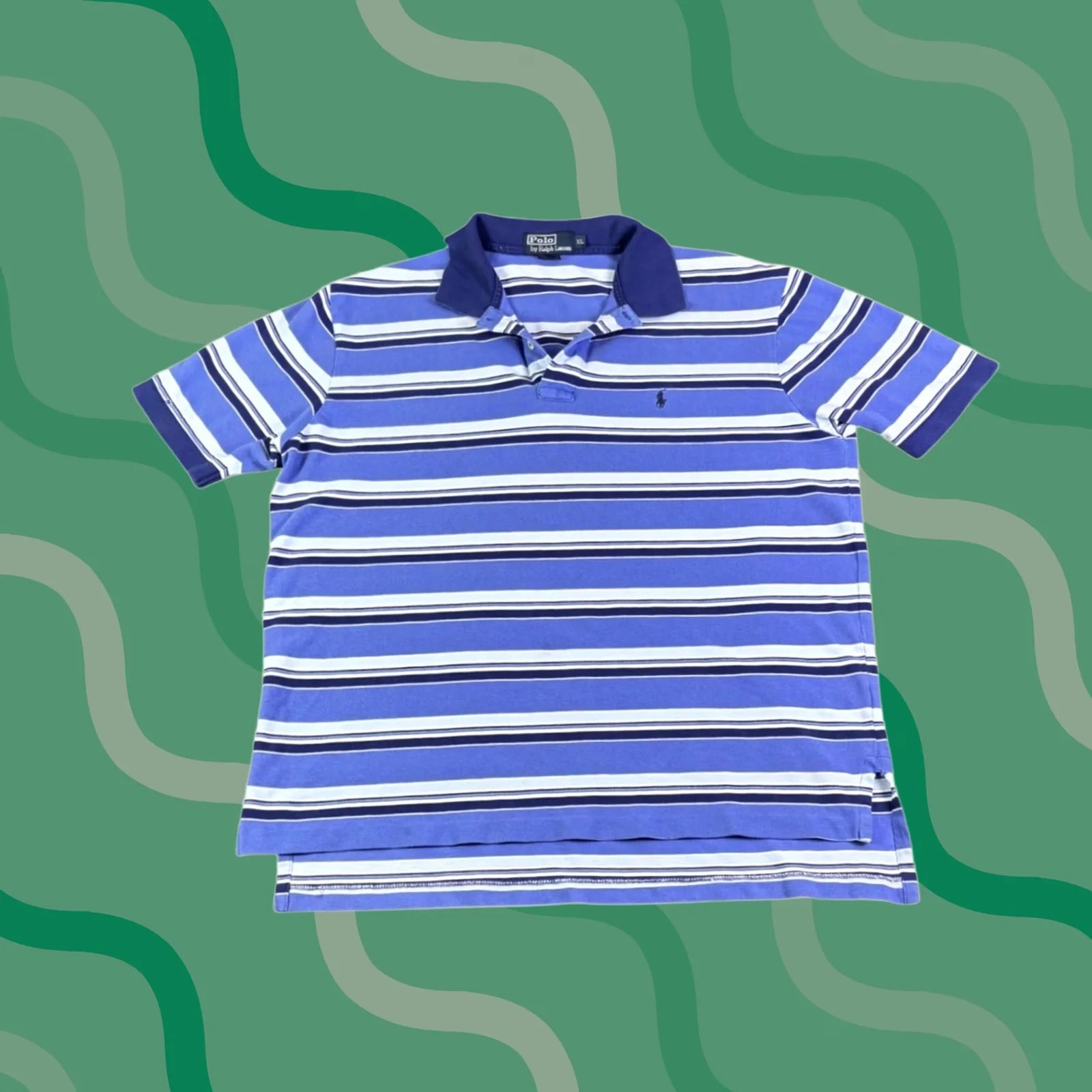 Polo Ralph Lauren — Polo Ralph Lauren XL Striped Short Sleeve Cotton Pique Polo Shirt — streetwear — resale