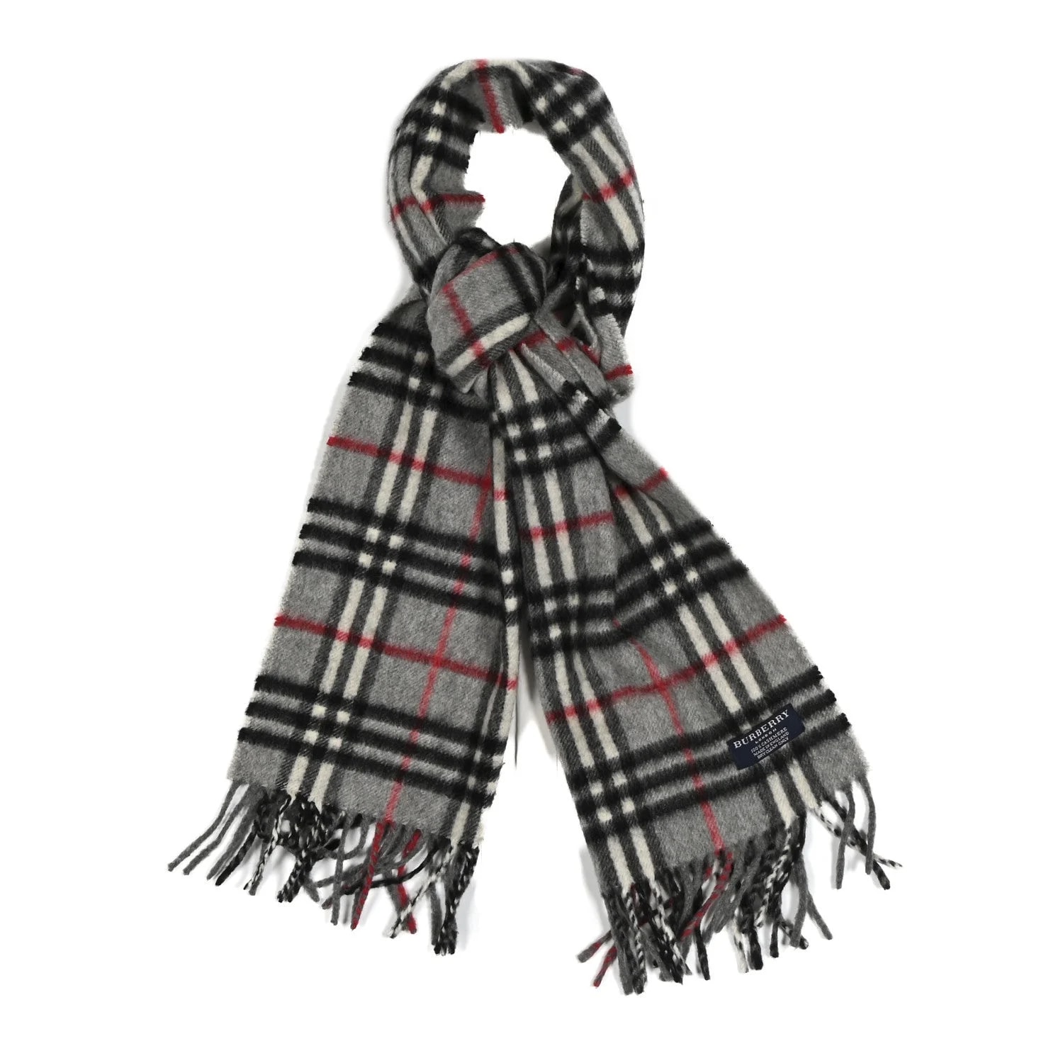 Burberry — Fringe Scarf Dark — Accessory — resale