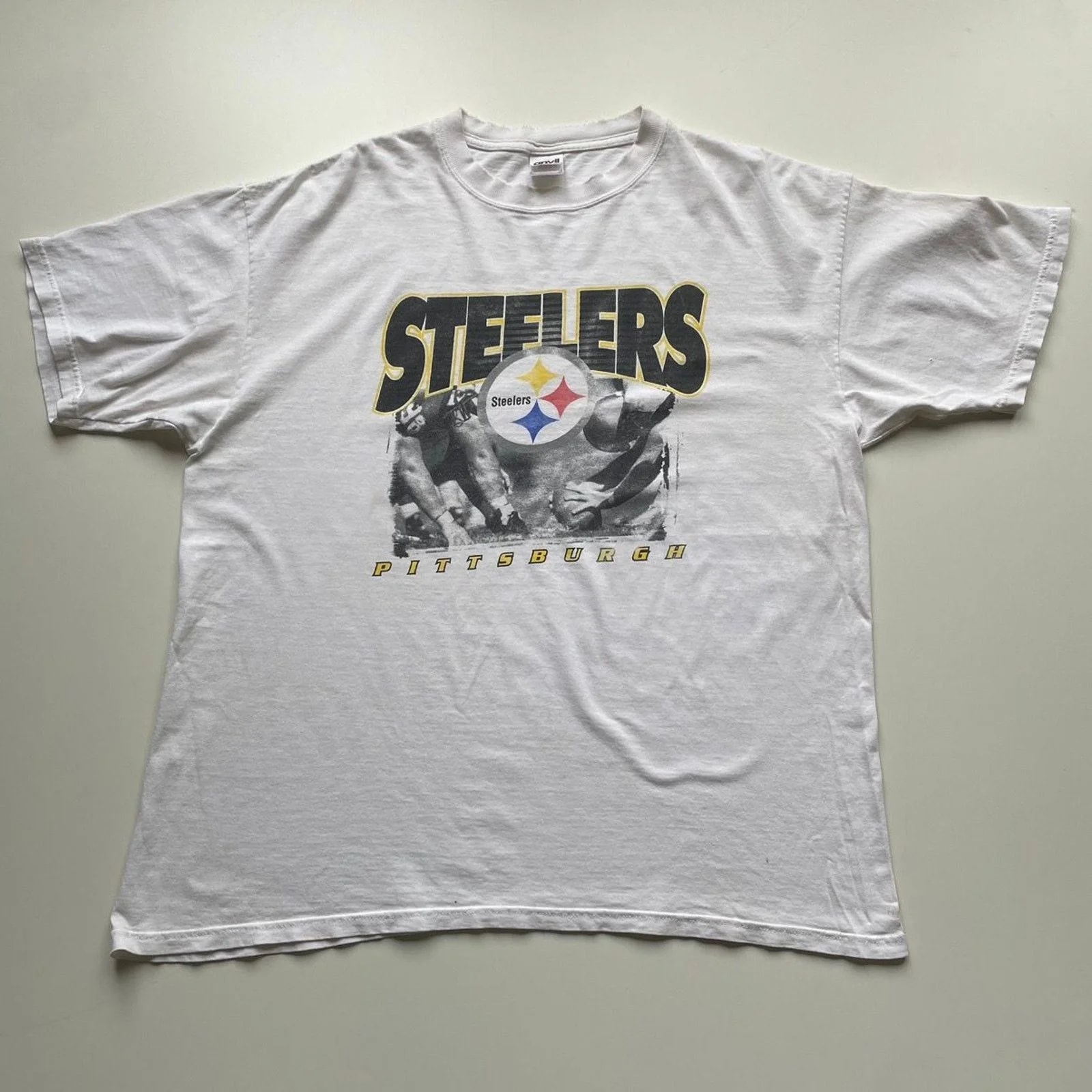 Pittsburgh Steelers T Shirt XL Y2K NFL Football Art — streetwear — resale