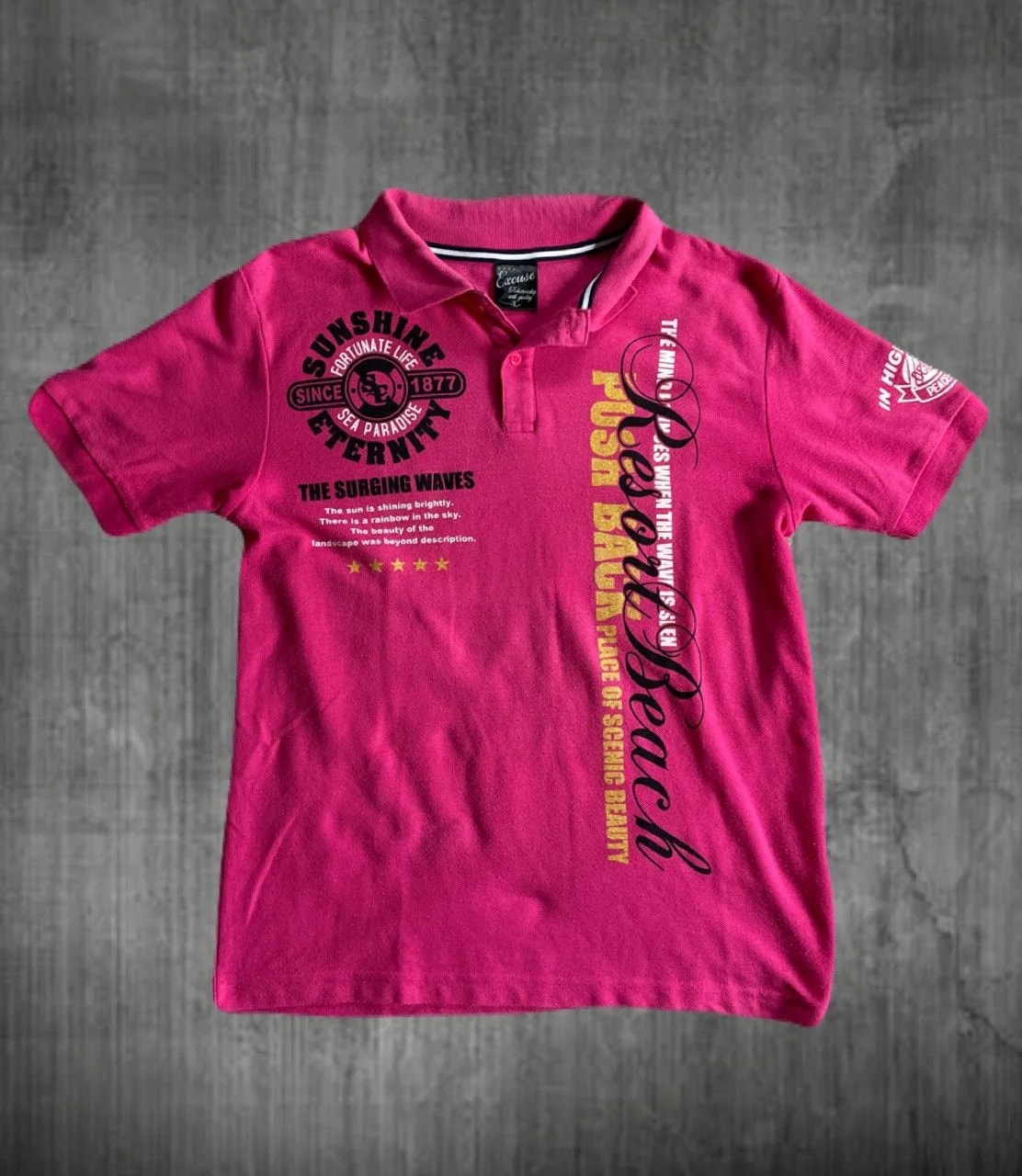 2000s Japanese Archive Vkei Gyaruo Glitter Poem Polo — streetwear — resale