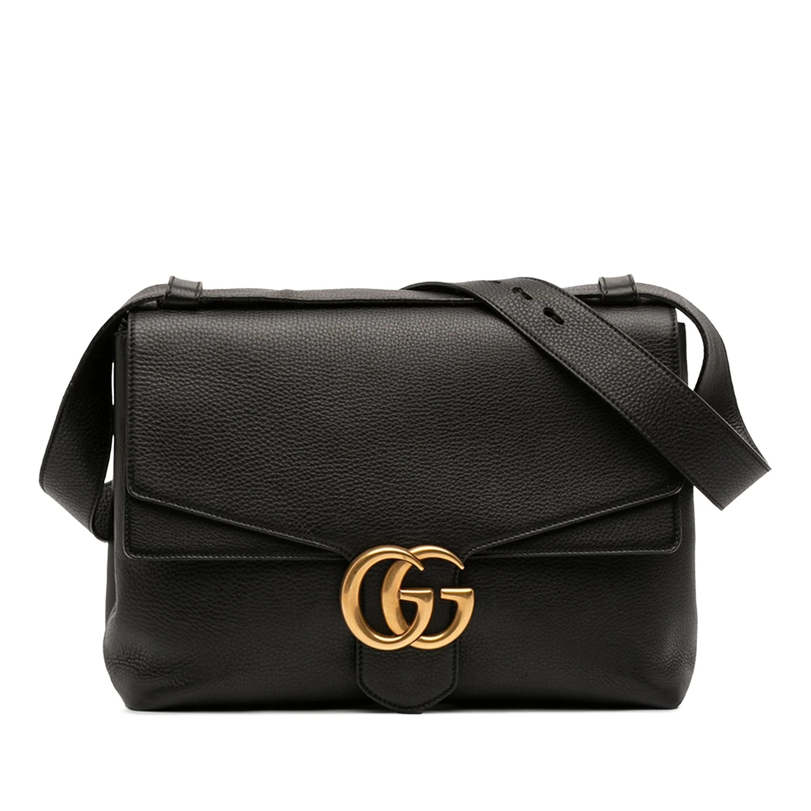 Gucci — Large GG Marmont Pebbled Flap — Handbag — resale