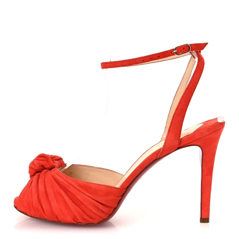 Christian Louboutin — Veau Velours Greissimo 100 37 Lipstick — Designer Shoe — resale