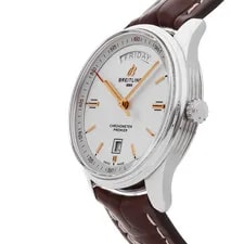 Breitling Premier Day & Date Steel Auto 40mm Silver Dial A45340211G1X3 2