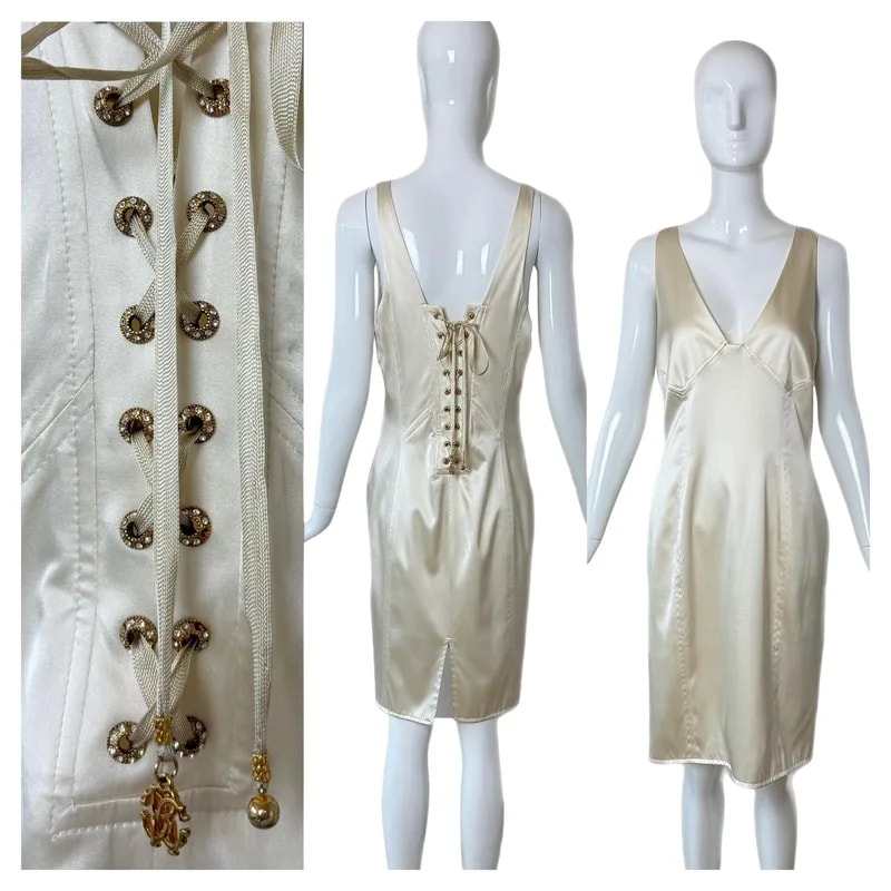 Roberto Cavalli — Roberto Cavalli 2005 Corset Knee Length Dress Bride Bridal Wedding — Clothing — resale