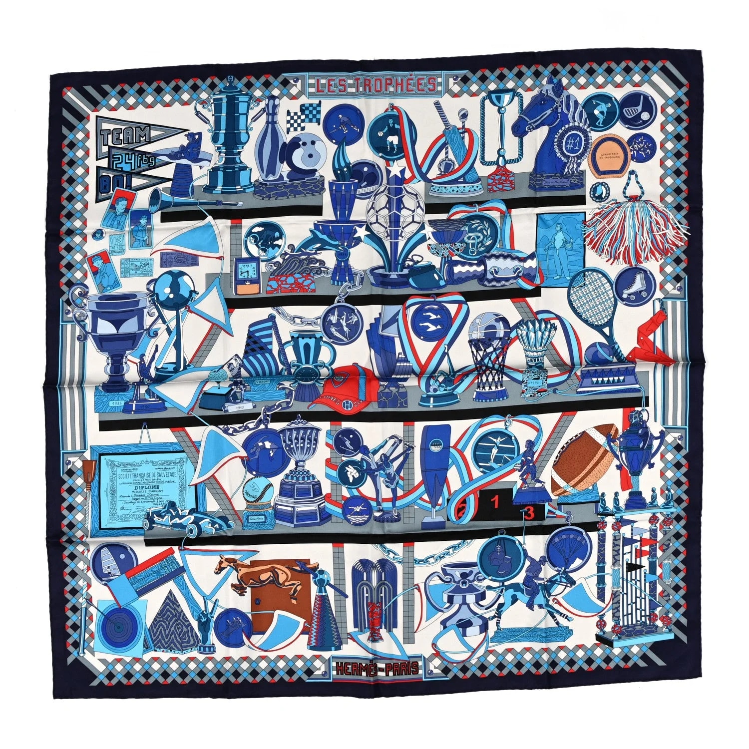 Hermès — les Trophees Scarf 90 — Accessory — resale