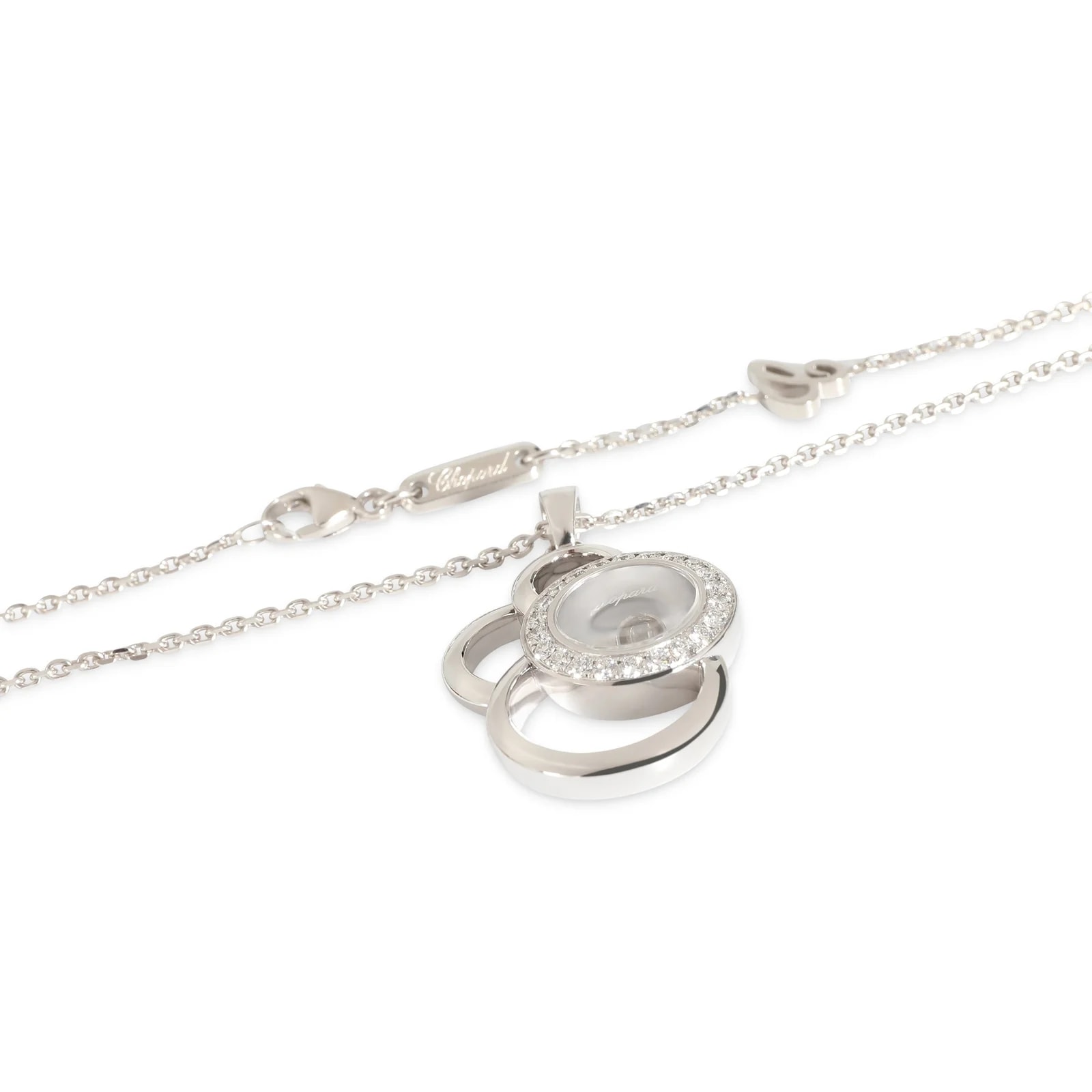 Chopard White Gold Diamond Happy Diamonds Pendant 18k 2