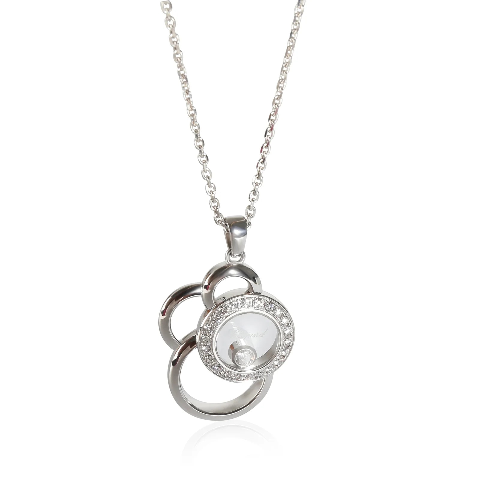 Chopard White Gold Diamond Happy Diamonds Pendant 18k 4