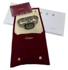 2026 Service Papers Cartier Santos 39.8mm Black Adlc Steel 4072 WSSA0037 BOX 2
