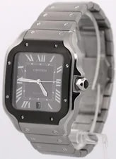 2026 Service Papers Cartier Santos 39.8mm Black Adlc Steel 4072 WSSA0037 BOX 3