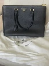 Prada — 1BA786 Prada Galleria Double Zip Lux Mercurio W — Handbag — resale