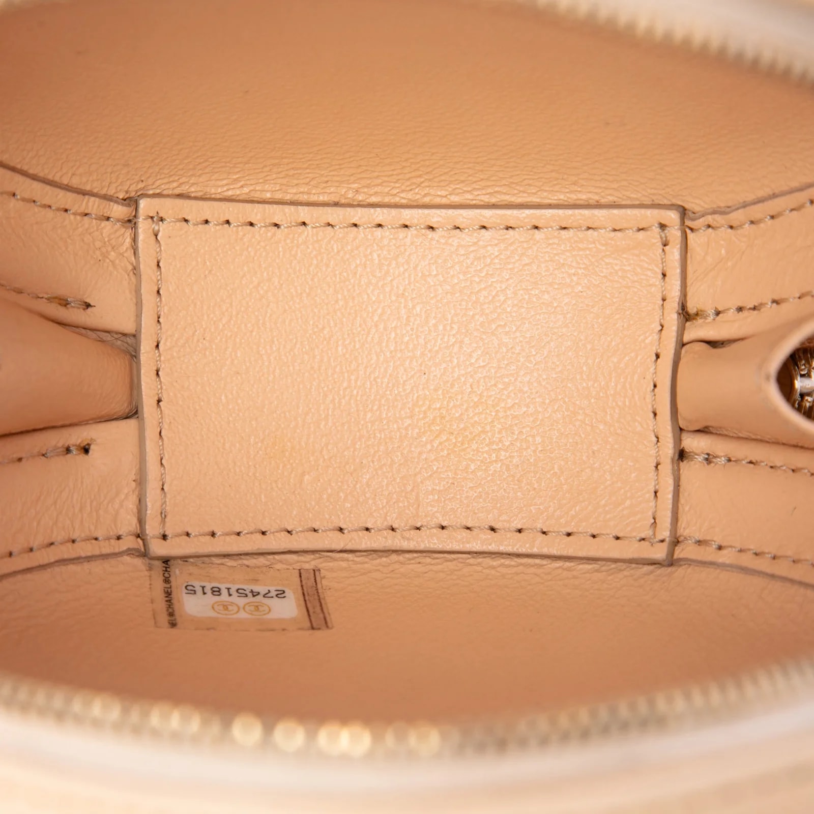 Stitched Logo Strass and Chain Round Crossbody 4