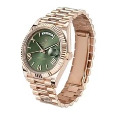 Rolex Day-Date 40 40MM Green Roman Numerals Dial Rose Gold 2