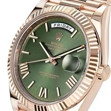 Rolex Day-Date 40 40MM Green Roman Numerals Dial Rose Gold 3