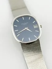 Patek Philippe Ellipse Jumbo 3605 Blue Dial 18K White Gold 3