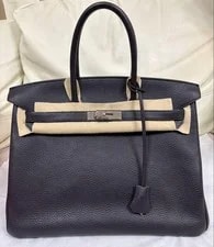 Noir — Hermes Birkin 35 Taurillon Clemence Pre 653936 — Handbag — resale