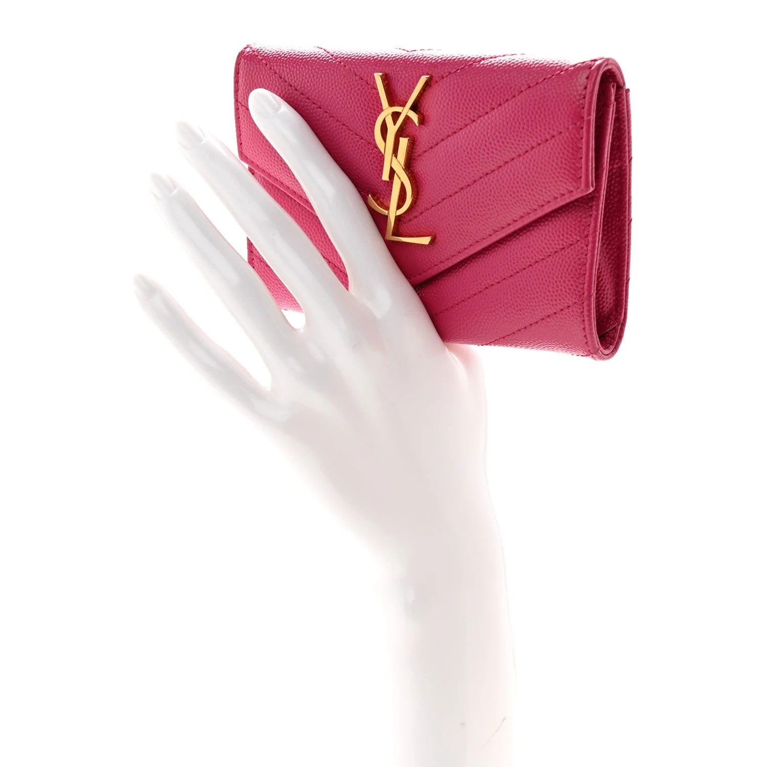 Grain de Poudre Chevron Small Envelope Wallet Fuxia Couture 3