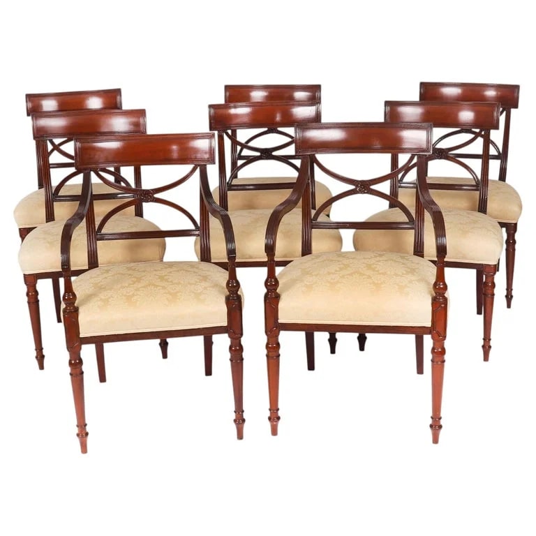 Antique Set 8 Regency Period Dining Circa 1820 19th Century — Furniture — resale