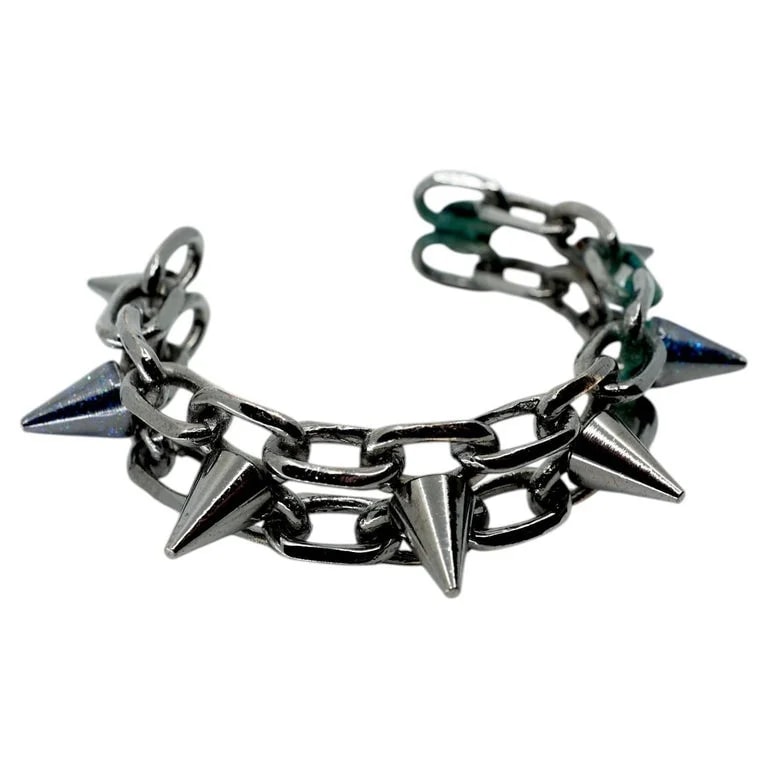 J Dauphin — Studded Cuff Chain Brutalist Industrial Gun Metal — Jewelry — resale