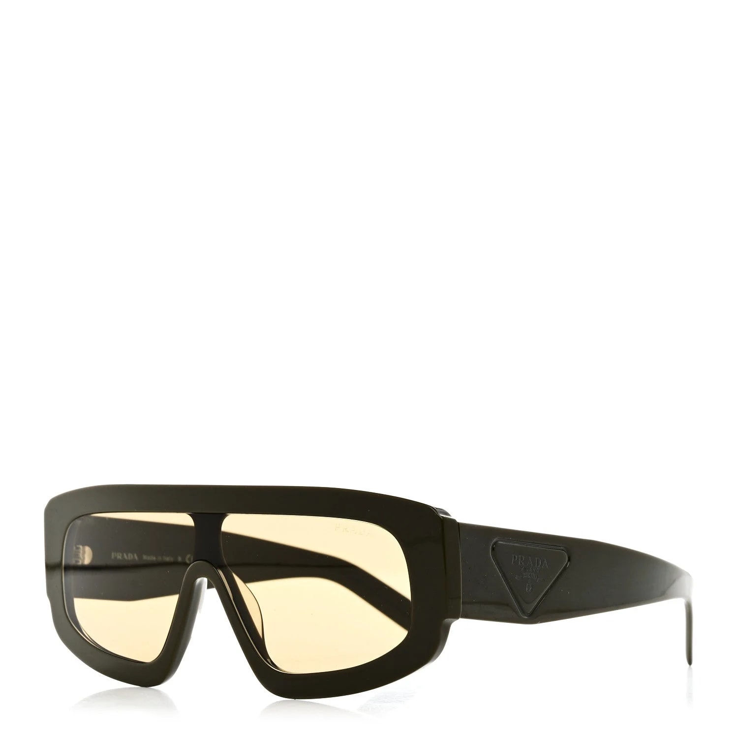Prada — Acetate Shield Sunglasses SPR D10 Oliva — Accessory — resale