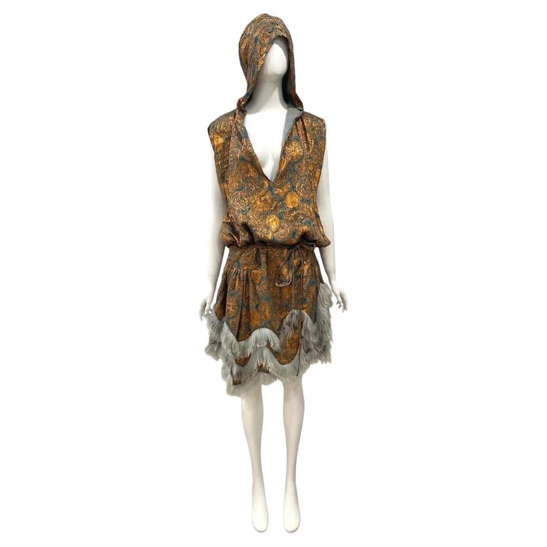 Jean Paul Gaultier — 2003 Jean Paul Gaultier Hooded Metallic Dress — Clothing — resale